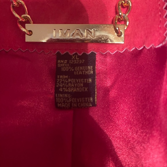 IMAN genuine leather jacket red size XL - Picture 6 of 6